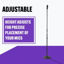 Production-Grade One-Handed Mic Stand with Round Base